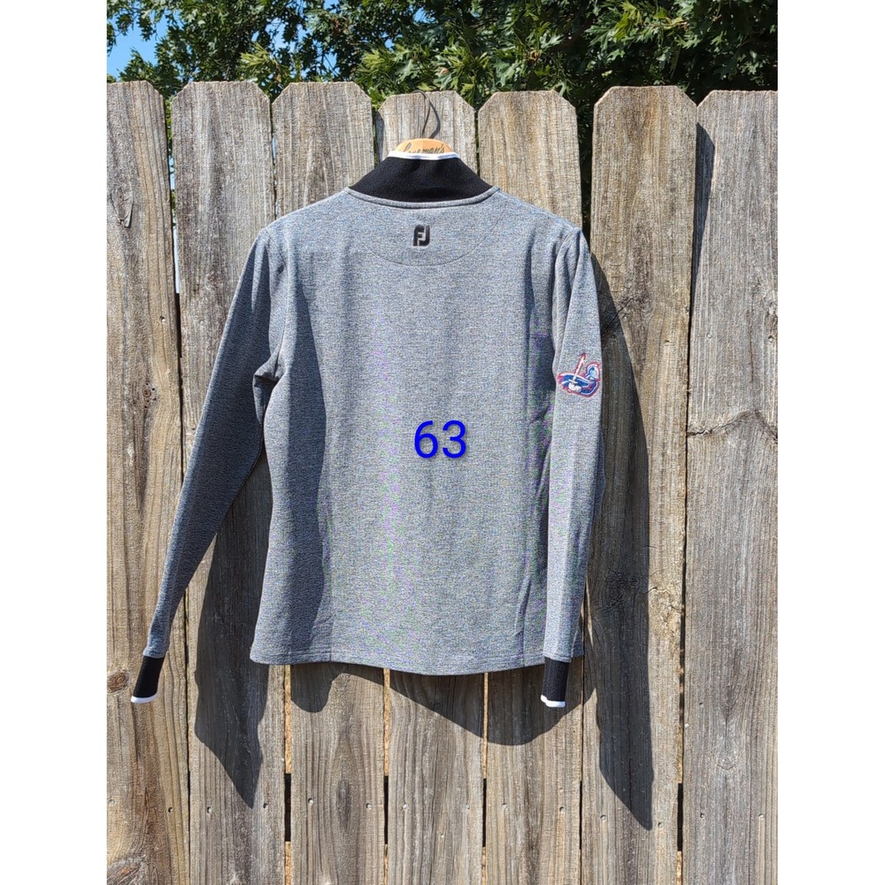FootJoy Womens Half Zip Fleece Golf Pique Midlayer Black Heather SC Logo Small - Picture 8 of 9